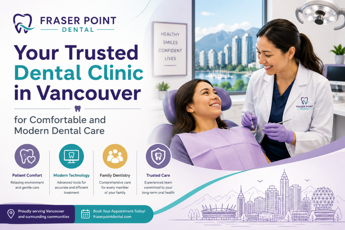 Modern dental clinic in Vancouver with friendly dentist and patient in a comfortable environment